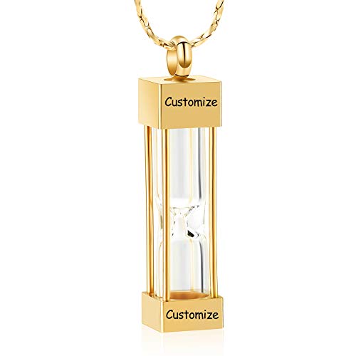 Imrsanl Glass Hourglass Urn Necklace Cremation Jewelry for Ashes - color: Customize