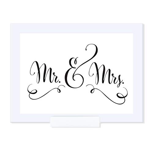 Andaz Press Wedding Framed Party Signs, Formal Black and White, 5x7-inch, Mr. & Mrs., 1-Pack, Includes Frame - color: Couple Mr. & Mrs.