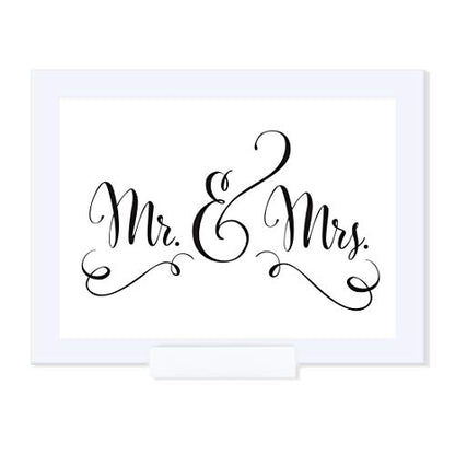 Andaz Press Wedding Framed Party Signs, Formal Black and White, 5x7-inch, Mr. & Mrs., 1-Pack, Includes Frame - color: Couple Mr. & Mrs.