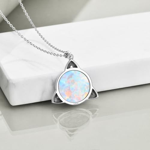 WINNICACA Celtic Knot Necklace 925 Sterling Silver Celtic Pendant Irish Urn Necklace Jewelry Birthday Anniversary Valentine's Day Gifts for Her Women Wife Girlfriend Daughter - style: 1-Celtic Knot Necklace(White Opal)