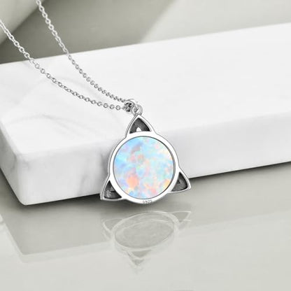 WINNICACA Celtic Knot Necklace 925 Sterling Silver Celtic Pendant Irish Urn Necklace Jewelry Birthday Anniversary Valentine's Day Gifts for Her Women Wife Girlfriend Daughter - style: 1-Celtic Knot Necklace(White Opal)