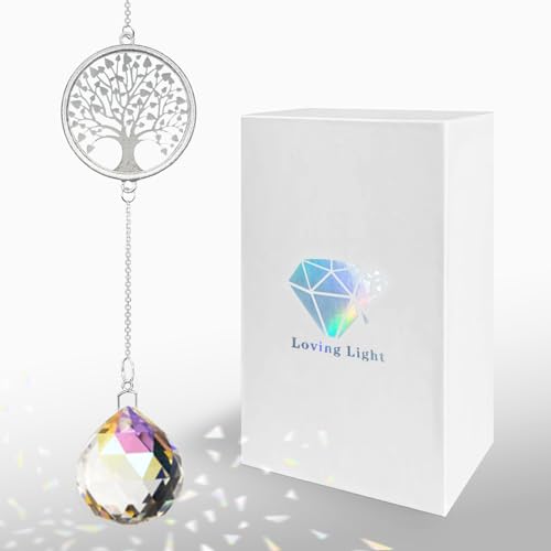 Sympathy Gifts for Loss of Loved One, Memorial Grief Gift Idea for Loss of Women Mom Dad, Condolences Bereavement Gift Crystal Ball Suncatcher in Memory of Grandma Son Daughter Friend Dog,Tree of Life