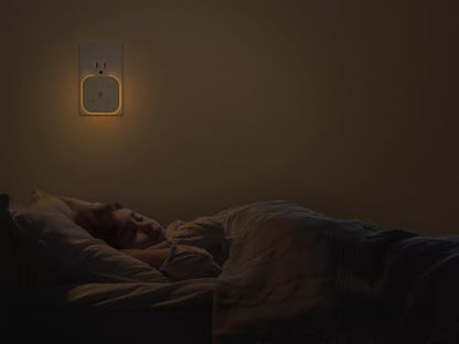 2 Pack Very Dim Sleep Night Lights Plug into wall, Kids Sleep Light, Adult Sleep Light, Bedroom Night Light, Light Sensor, LED, Dimmable, Warm Soft Light Plug in Night Light