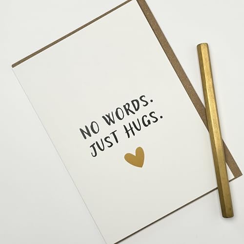 No Words Just Hugs' Card for Her Him - Thinking of You Card for Female Friend - For Men and Women - Surgery, Operation, Cancer Patient, Divorce, Breakup - Encouragement Sympathy Design