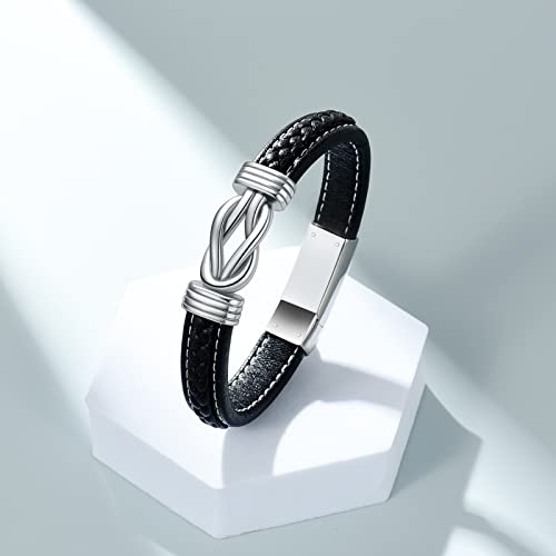 shajwo Infinity Cremation Bracelet for Ashes for Men - color: Silver-24cm