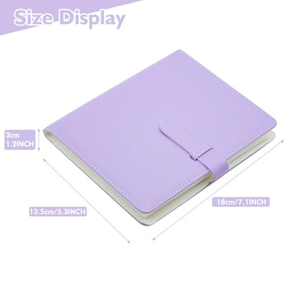 Photo Album 4x6 Photos - 68 Pockets Small Mini Capacity Premium Vegan Leather Cover Case, Portable Wallet Photo Book for Boys Girls Birthday Wedding (Purple) - color: Purple