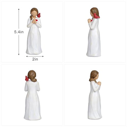 Cardinal Gifts for Women Red Cardinal Decor Girl Figurine Sympathy Gifts for Loss of Loved One Grief Gifts for Women Memorial Gift Resin Home Decor Sculpted Hand-Painted Angel Figurine Gift - style: Style 2