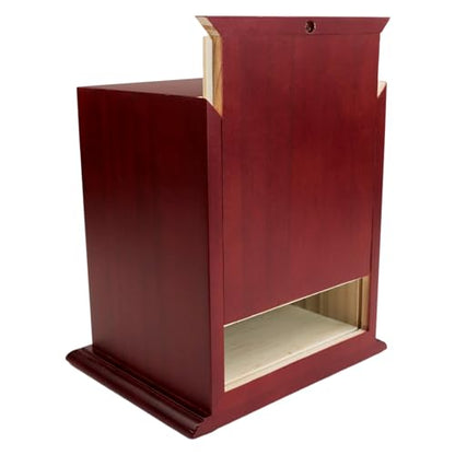 Pet Urn for Ashes Wooden Memorial Urn Dogs Cats with Photo Frame Wine Red - color: Wine Red