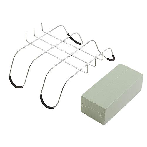 Wire Gravestone Saddle Includes Floral Foam - Rust-Resistant Aluminum | Memorial Headstone Metal Grave Saddle for Making Memorial Flowers for The Tops of Tombstones - color: Saddle W/Floral Foam