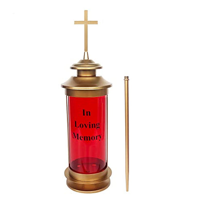 Beautiful Candle Lamp Memorial Lantern Eternal Lights for Graves for Easter Grave Decorations for Cemetery with Cross Lights and Garden Stakes - style: Light A2