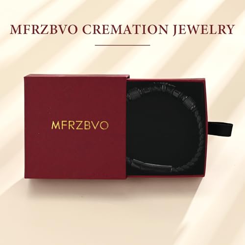 Cremation Jewelry Urn Bracelet for Human Ashes for Women Men Memorial Keepsake Cuff Leather Bracelet - color: Maple Leaf