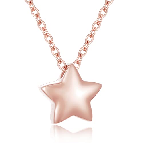 Little Star Cremation Urn Neckalce Small Charm Keepsake Ashes Holder Memorial Jewelry Urn Necklace for Ashes Cremation Jewelry - color: Rose gold
