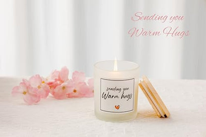 Get Well Soon Gifts, Sympathy Candle, Bereavement & Cheer Up Gifts, Sending You Warm Hugs in A Jar Candle Gift for Women, Vanilla Scented Candle, Natural Soy Wax & Natural Essential Oils - color: Warm Hugs