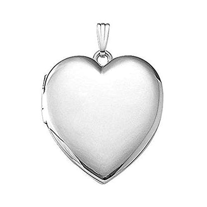 PicturesOnGold.com Sterling Silver Extra Large Heart Locket - 1 1/4 Inch X 1 1/4 Inch in Sterling Silver with Engraving