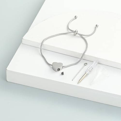 Imrsanl Heart Urn Bracelet for Ashes Cremation Jewelry for Women - color: Z-Silver