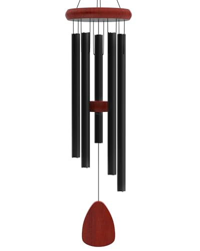Wind Chimes for Outside - 37" Large Wind Chimes, Classic Black Aluminum Windchimes Outdoors, Zen Gift for Mom, Outdoor Garden Patio Decoration