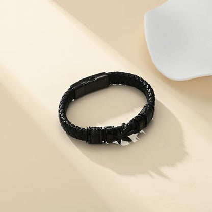 Cremation Jewelry Urn Bracelet for Human Ashes for Women Men Memorial Keepsake Cuff Leather Bracelet - color: Maple Leaf