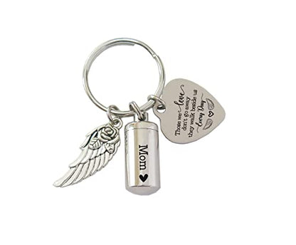 Small Keepsake Urn for Human Ashes Sympathy Gifts for Loss of Mom Memorial Bereavement Gifts in Memory of Mother Mini Cremation Urn Keychain Silver