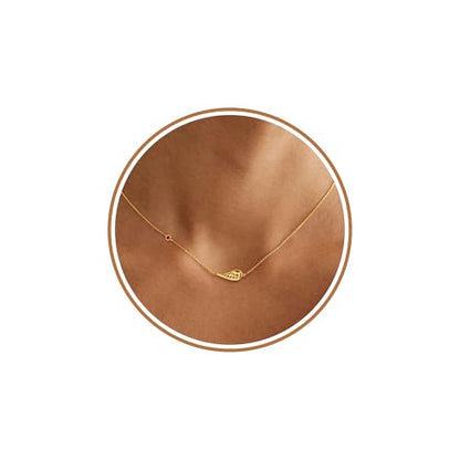 Gold Angel Wings Necklace Sympathy Gifts for Loss of Loved One 1-12 Birthstone Necklace Guardian Angel Memorial Condolences Remembrance Comforting Spiritual Jewelry - color: 07 July