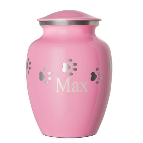 Ottillie Premier Pink/Pewter/Horiz Urn, up to 25lbs - color: Ardent Pink, Horizontal Pewter Paws, size: Small