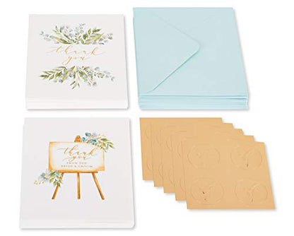 Papyrus Blank Wedding Thank You Cards with Envelopes, Floral (20-Count) - color: Wedding s