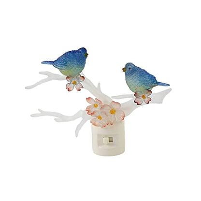 Roman 160231 LED Bluebird in Dogwood Night Light, Plug-in, 5-inch Height, Plastic