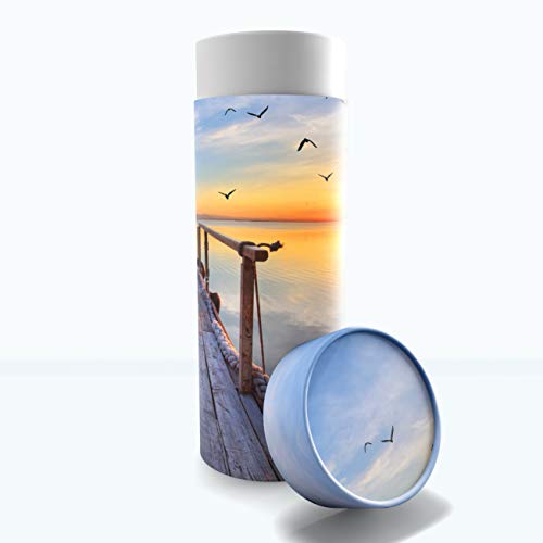 Dock of The Bay Biodegradable Urns for Adult Ashes - Eco Friendly, Scattering Tube - color: Dock of the Bay, size: Large 12"x5"