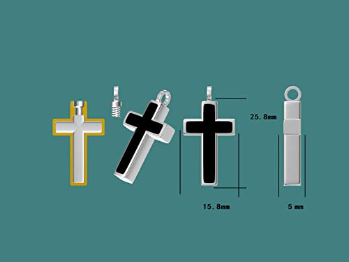 Cross Urn Necklace for ashes 925 Sterling Silver religious Cross Cremation Pendant Jewelry Faith Hope Love Gifts for Men - style: black cross urn necklace