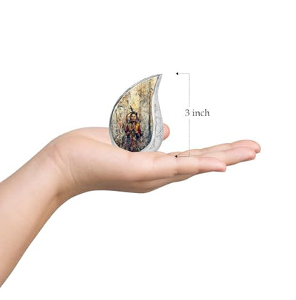 Native American Urn - Tear Drop Urns for Ashes - Urns for Ashes Adult Female - Burial Urns for Human Ashes Adult Male - Cremation Companion Urns (3 inch Pack of 1) - size: Keepsake-1