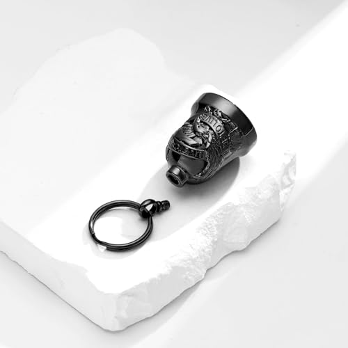 Eagle Love Cremation Keychain Bell Urn Necklaces for Ashes Keepsake Ash Pendant Memorial Urn Keychain Jewelry - color: B-black