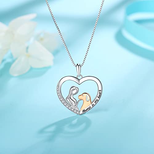 Sterling Silver Cat Necklace Jewelry Memorial Gifts for Cat Lovers | Cat Pendant Necklace ，Cute Dainty Animal Remembrance Jewelry Birthday Gifts for Cat Mom Her Women - style: dog necklace