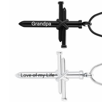 Cremation Jewelry for Ashes Pendant - Cross Urn Necklace with Mini Keepsake Urn Memorial Ash Jewelry - color: Customize-Style 2