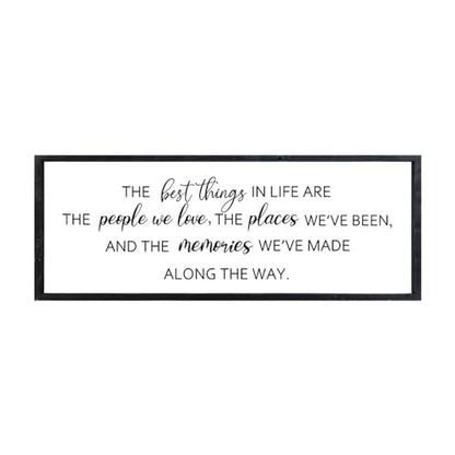 Comurdyo The Best Things in Life Sign, 32"×12", Black - color: Memories (Black), size: 32"L x 12"W