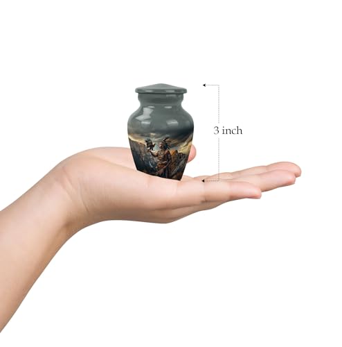 Native American Small Urns for Human Ashes 3 Inch Set of 2, Cremation Urn - size: #3 (Set of 2)