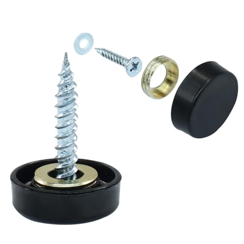 Decorative Screw Covers, Black, 16mm, 24 Pack - size: 16mm-24 Pack-Black