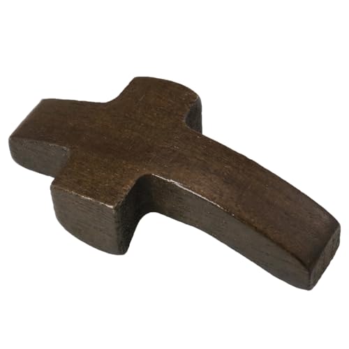 ZZHXSM 2PCS Prayer Cross Crafted from Black Walnut Wood Christian Gift Pocket Sized Heart Shaped Cross for Prayer Adult Encouragement Christian Spiritual Anchor Memorial Keepsake