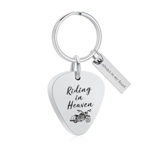 zeqingjw Urn Necklace for Ashes Motorcycle Cremation Urn Pendant Riding in Heaven Memorial Ash Keepsake Cremation Jewelry for Men Women - color: Silver-Keychain