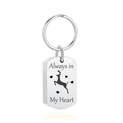 Cremation Jewelry Urn Keychain for Ashes for Women Men Memorial Keepsake Pendant - color: Silver