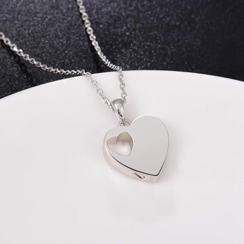 BEILIN 925 Sterling Silver Urn Necklace for Ashes for Women Keepsake Memorial Heart Cremation Jewelry for Ashes - style: Sister