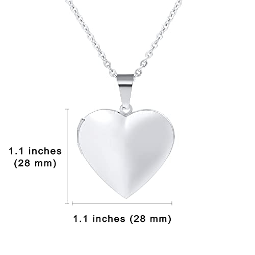 Personalized Heart Locket Necklace for Women with Picture Custom Inside Engraved Text Silver/Gold/Rose Gold Photo Locket Stainless Steel Memorial Gifts for Mom Daughter Grandmother - color: C1: I Love you to the Moon & Back (Silver)