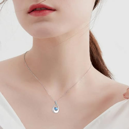 CRMAD Hummingbird/turtle/heart/dragonfly/bee/moon/tree of life Urn Necklace for Ashes Sterling Silver Jewelry for Women Memory Necklace - style: crystal