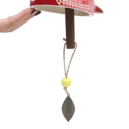 Bird Song Bell Wind Chime, Ceramic Cardinal Fashion Hanging Windchimes for Rustic Music Garden Backyard Church Decoration Porch Outside Outdoor Festival Memorial Gift Witness Friendship (Red)
