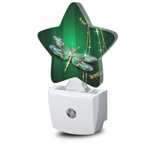 Mystical Dragonfly Night Light,Dusk to Dawn Smart Sensor NightLight for Bedroom Bathroom Kitchen Hallway Stairs Hallway,Plug-in, Energy Efficient Decor Desk Lamp Gifts - color: Mystical Dragonfly