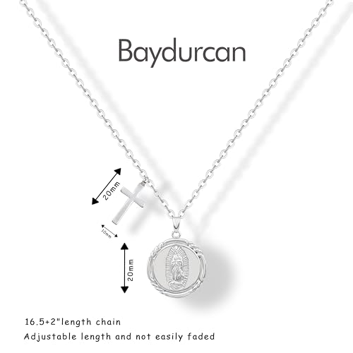 Baydurcan Pendant Necklace for Women Friends Sister Birthday Christmas Gift | Silver Evil Eye Ankh Mary Friendship Dragonfly Hummingbird Snake Turtle Pendant Necklace for Her Just Because Gifts - style: Virgin Mary