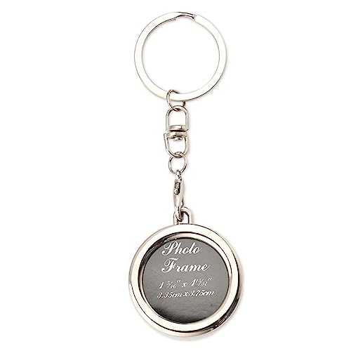 Photo Frame Keychain Locket Keychains for Women Men Insert Mini Round Photo Holder Keychains Key Ring Memorial Keychain for Pictures Stamp Tickets - color: A