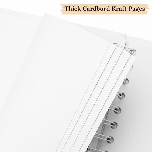 Scrapbook Photo Album 7"x7" 20 Sheets 40 Pages Hardcover Kraft Paper Khaki - color: White, size: 7"x7" 20 Sheets