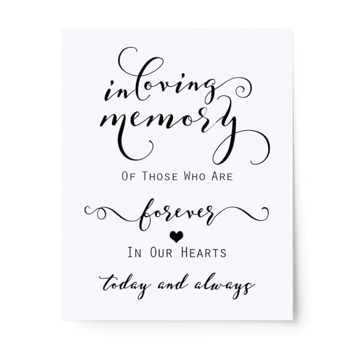 in Loving Memory Memorial Table Print: 8 x 10 Inch Unframed