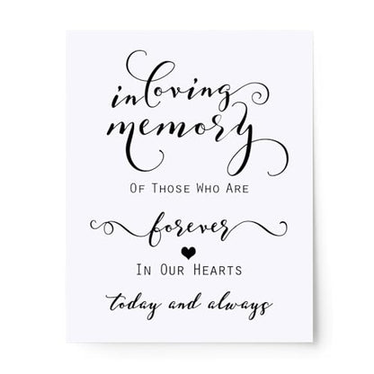 in Loving Memory Memorial Table Print: 8 x 10 Inch Unframed