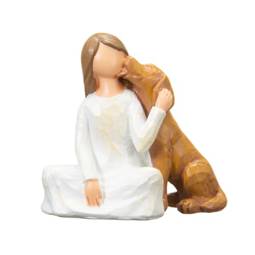 Dog Memorial Gifts for Loss of Dogs,Pet Loss Sympathy Gift,Angel of Friendship Figurine Statue for Loving Pets and Dog Lovers(Brown Dog - color: Brown Dog