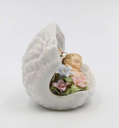 Cosmos Gifts 20846 Baby in Guardian Angel Wings Ceramic Figurine, 6-Inch